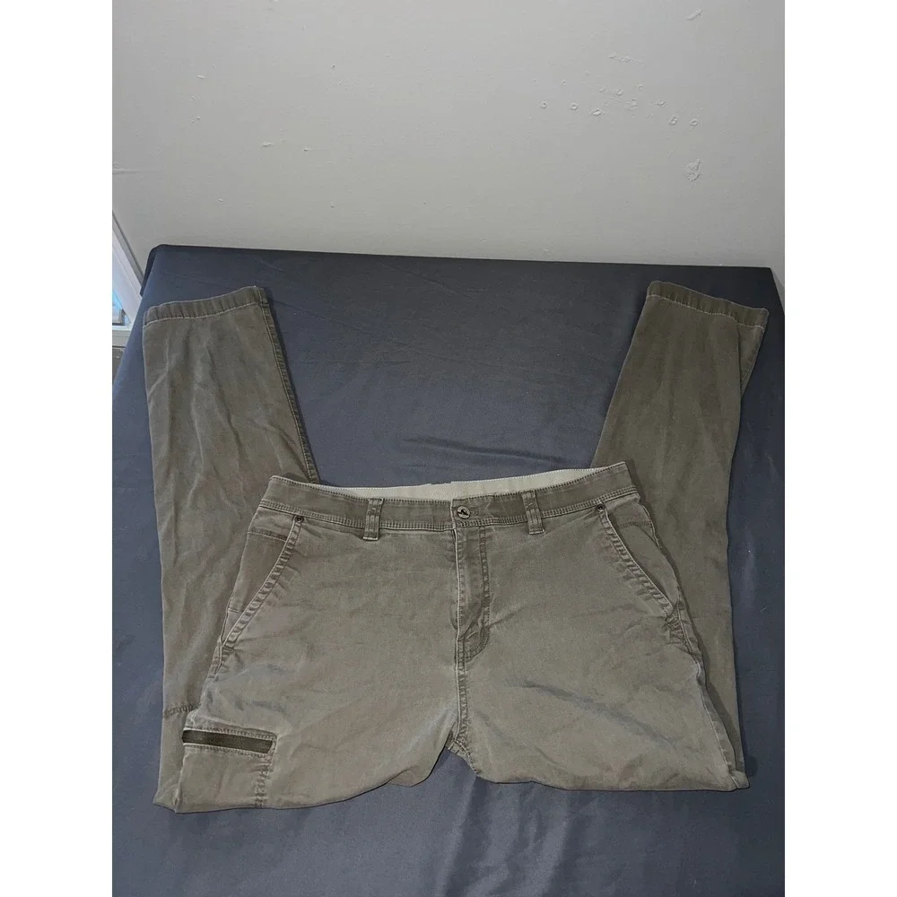 Weatherproof Vintage Mens Utility Pants 34x32 Walnut Brown Stretch W1F930SC